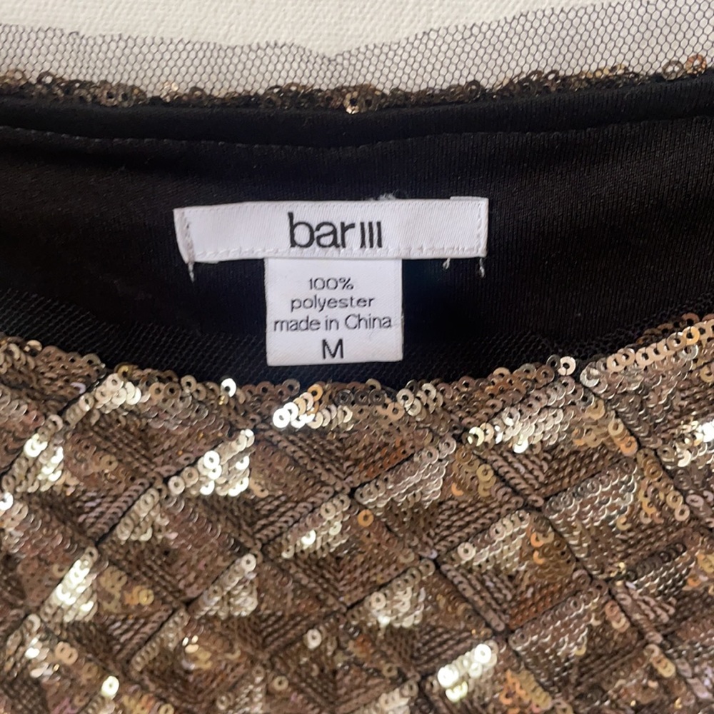 Golden Sequined Triangle Pattern Top - image 3